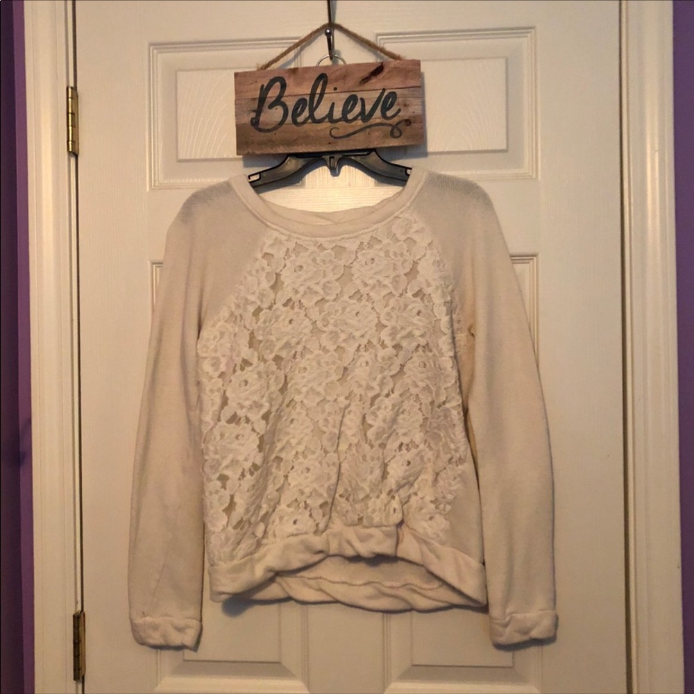 Lace Floral Long Sleeve Shirt